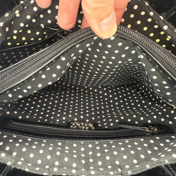 Lulu by Lulu Guinness London Print Tote Bag w/ Pouch Matching Black Yellow White - Picture 13 of 16